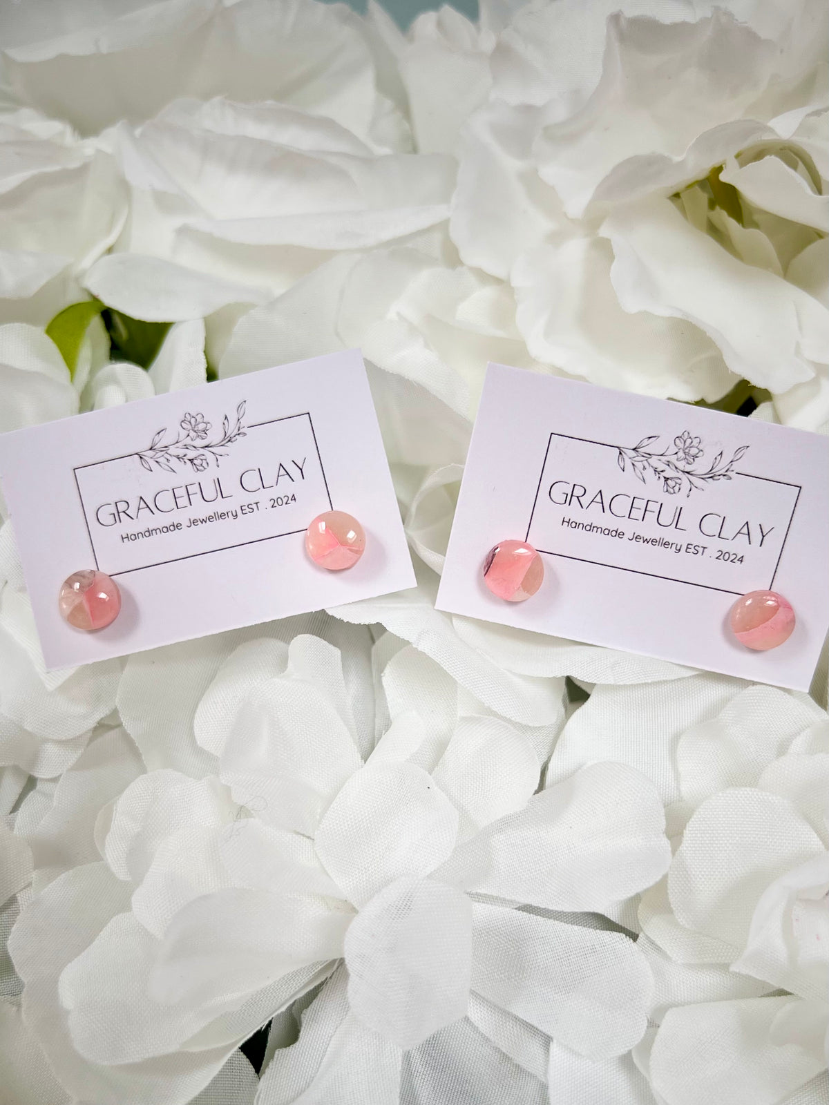 Pink & Navy studs