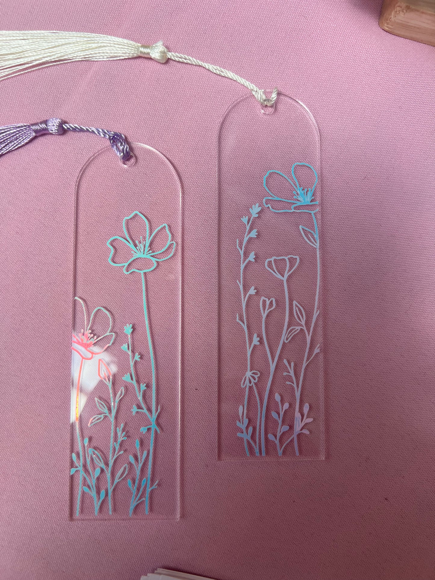 Floral holographic bookmark