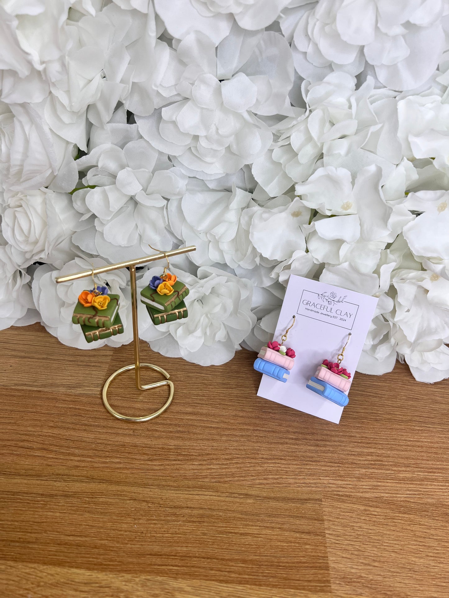 Book earrings order for Amy