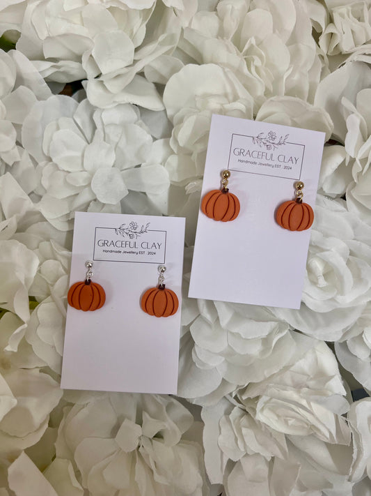 Pumpkin ball stud earrings