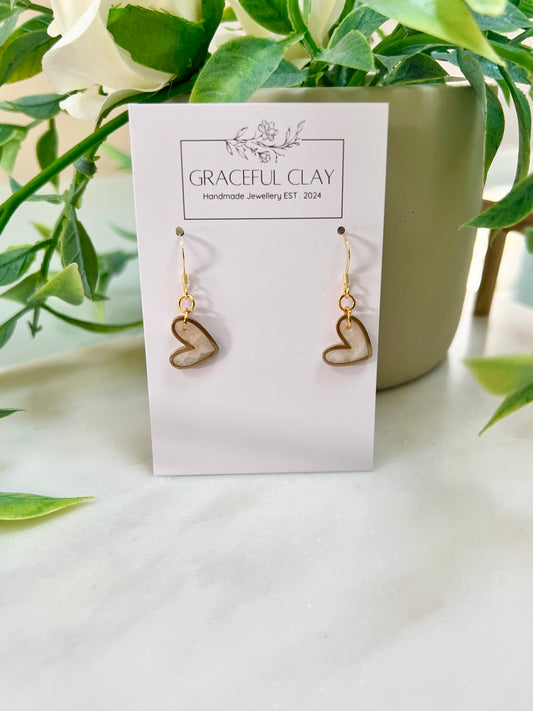Heart dangle earrings