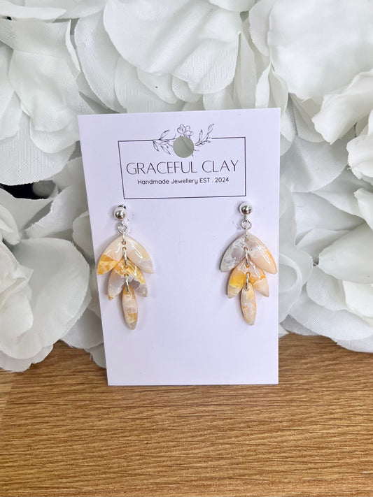 Yellow marble 3 tier dangles