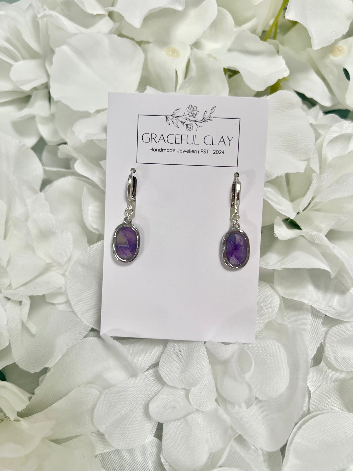 Purple oval silver Huggies