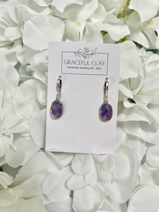 Purple oval silver Huggies