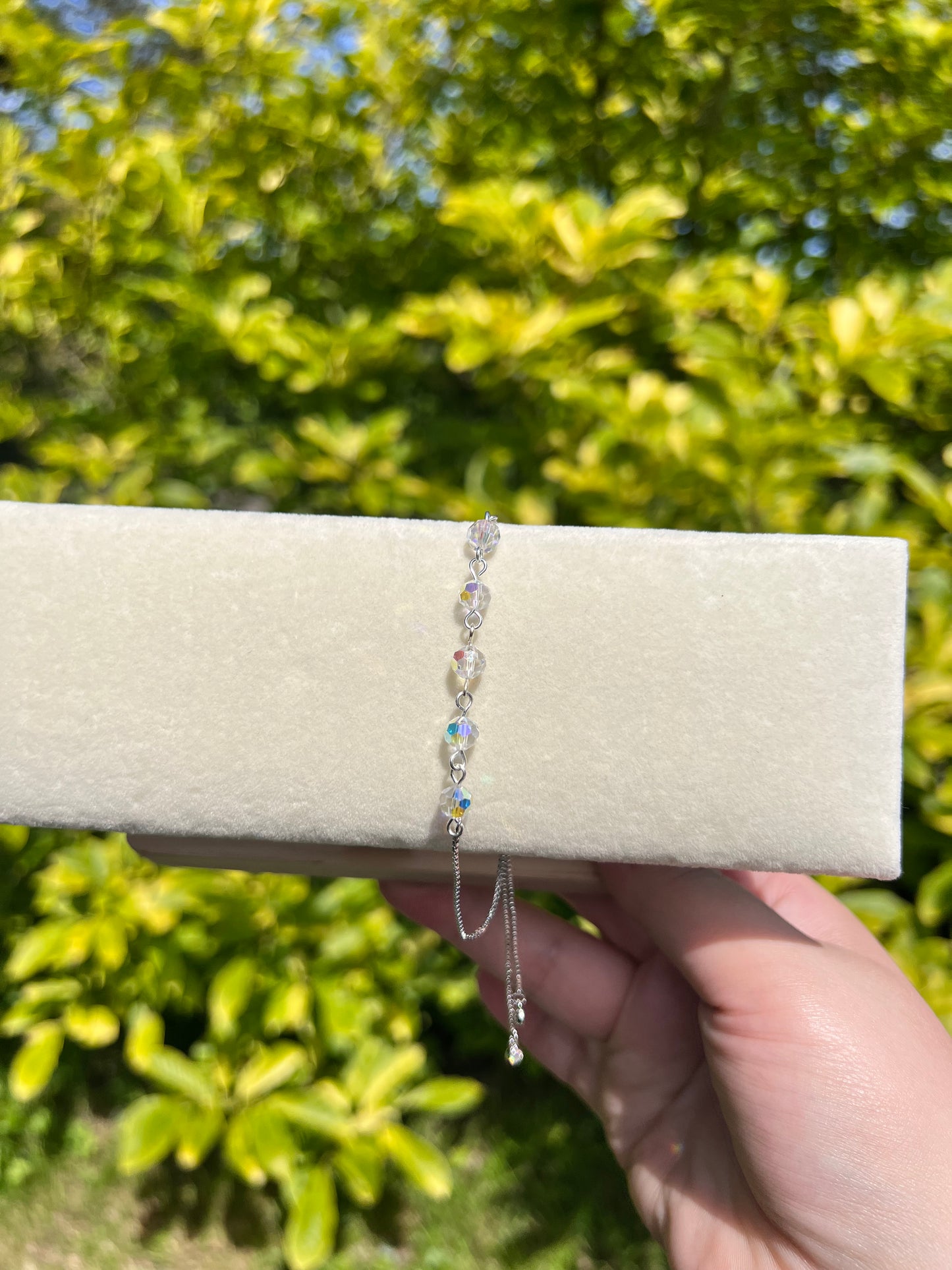 Swarovski crystal beaded earrings & bracelet set