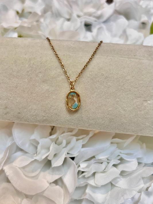 Turquoise oval necklace