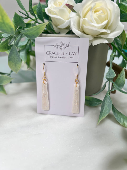 Rectangle glitter marble earrings