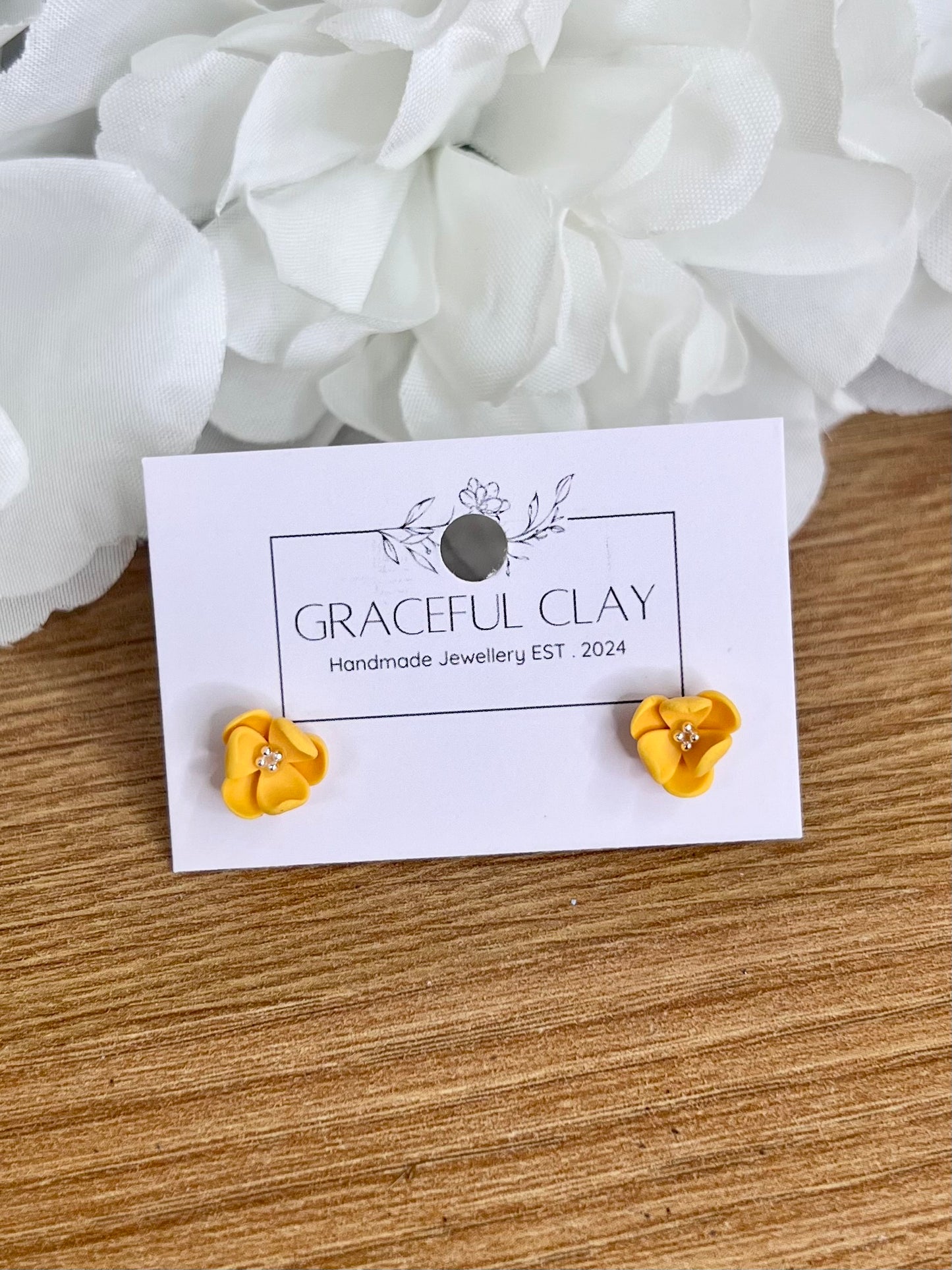 Yellow flower studs