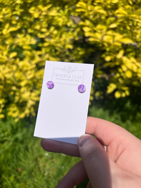 Purple marble studs #1