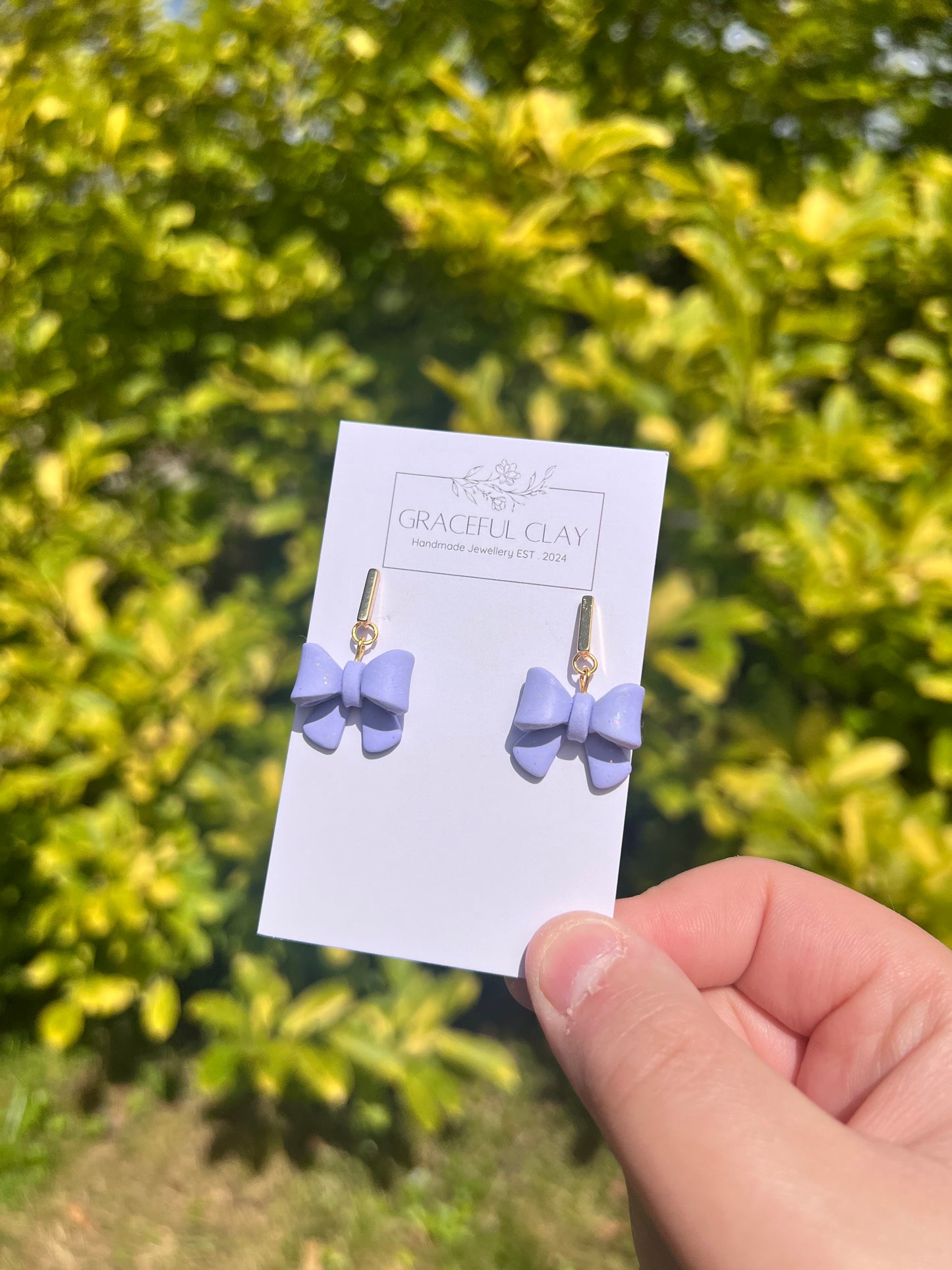 Mini bow rectangle studs