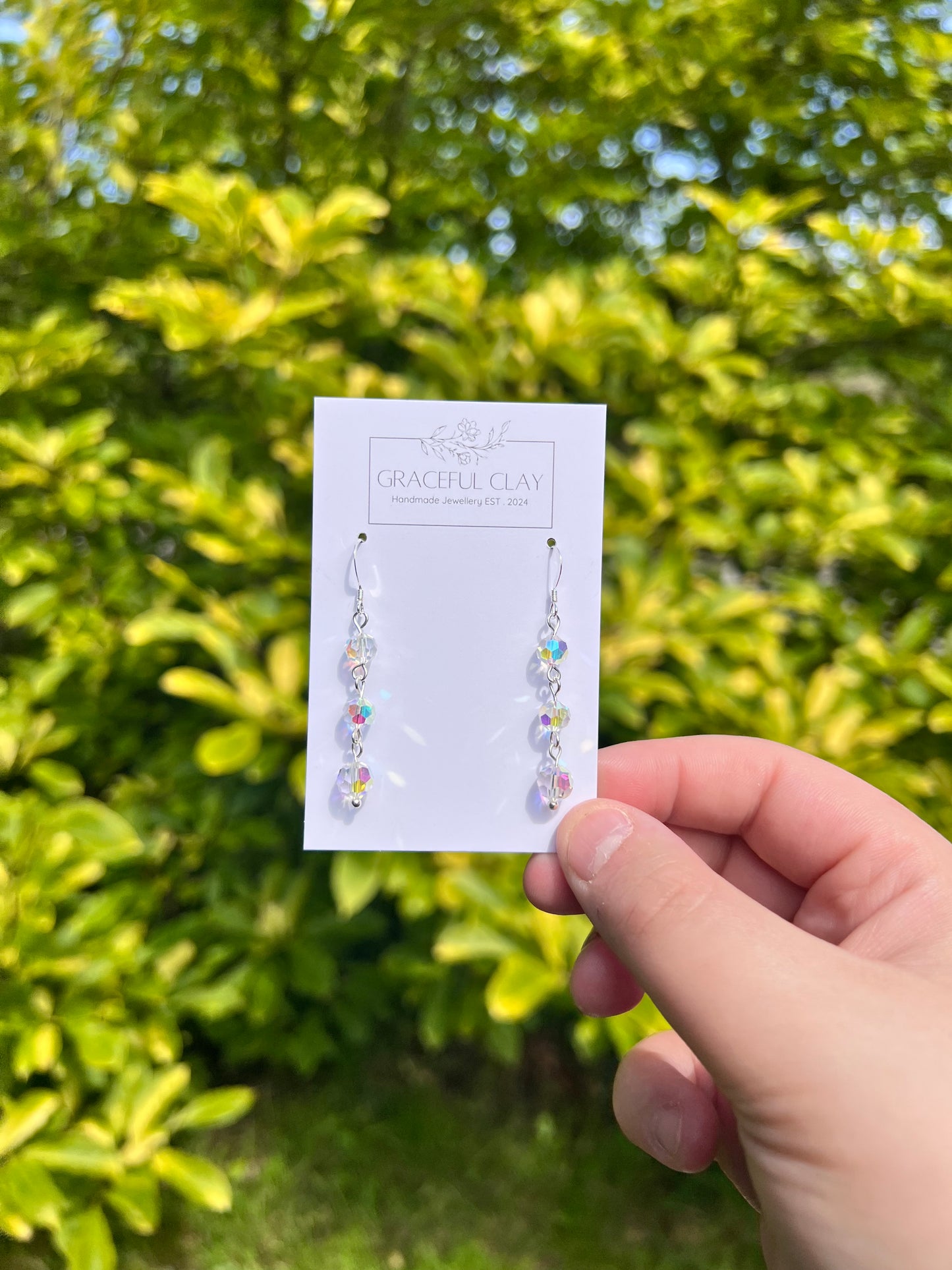 Swarovski crystal beaded earrings & bracelet set