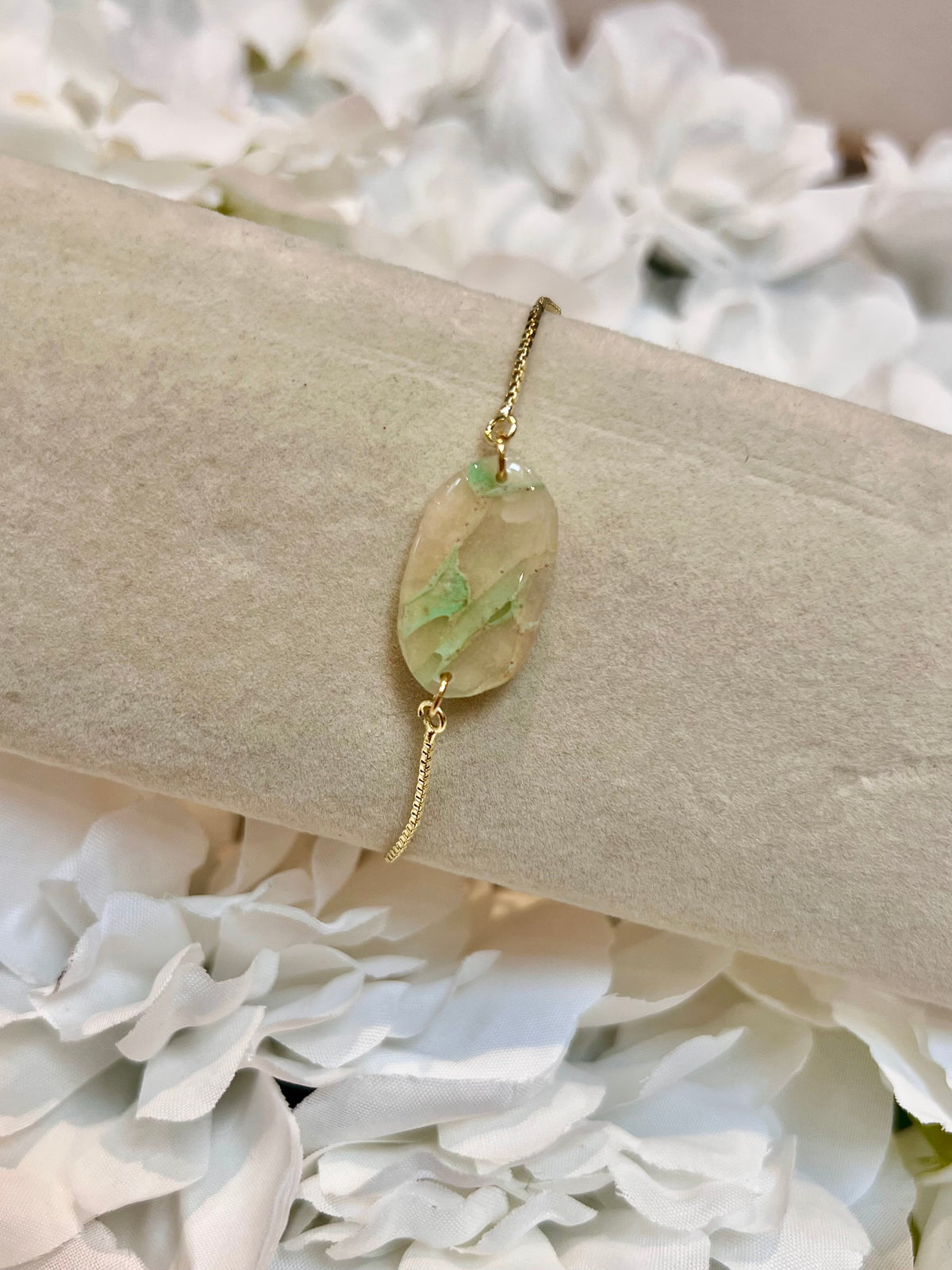 Green marble slider bracelet