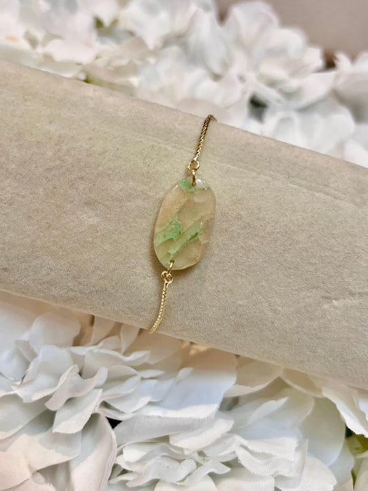 Green marble slider bracelet