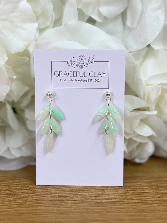 Green marble 3 tier dangles