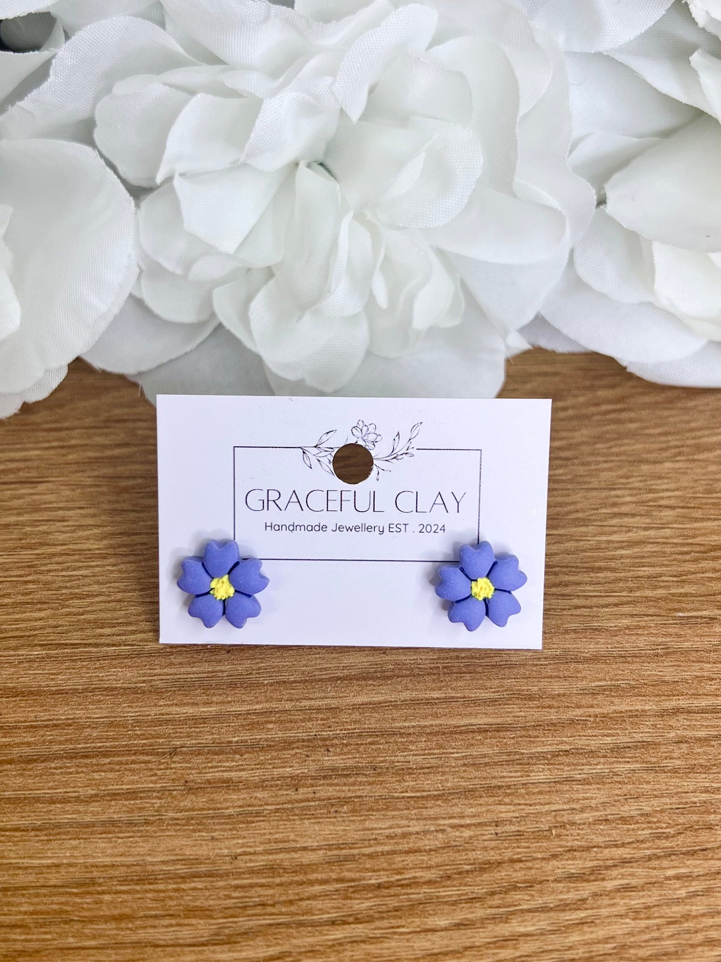 Purple flower studs