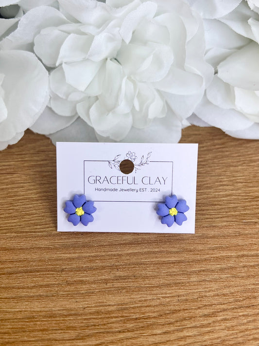 Purple flower studs