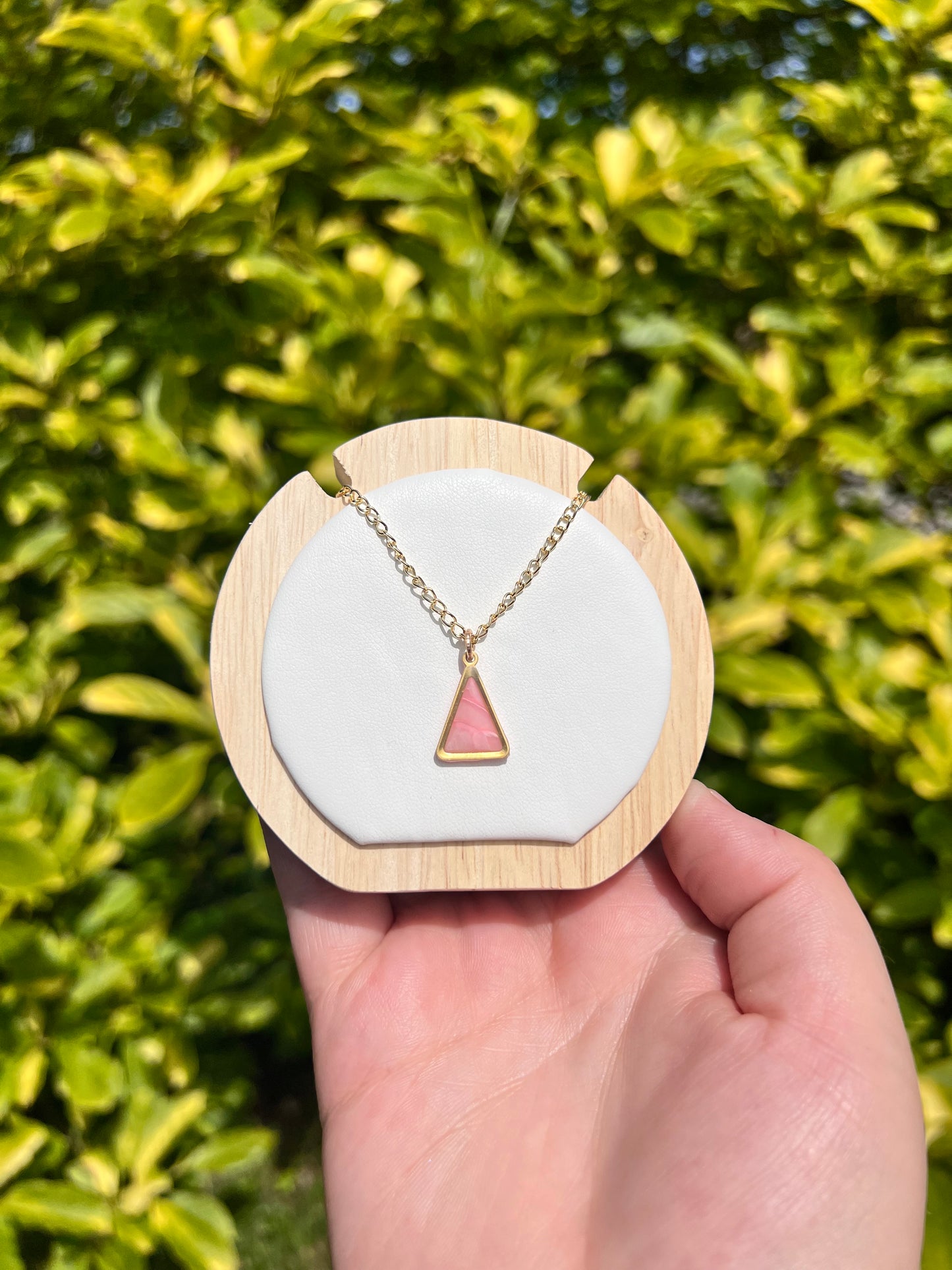 Pink marble necklace