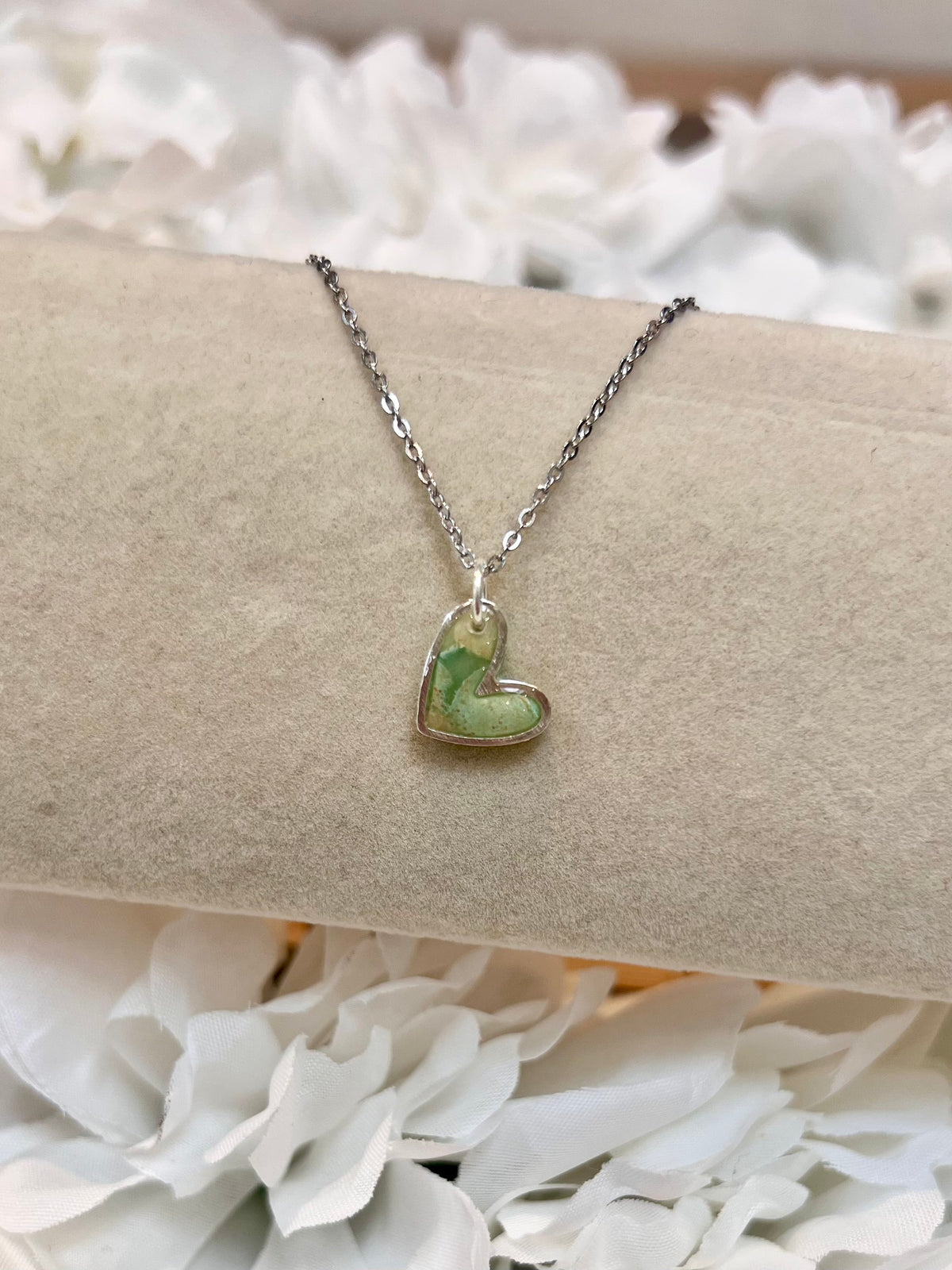 Green heart necklace