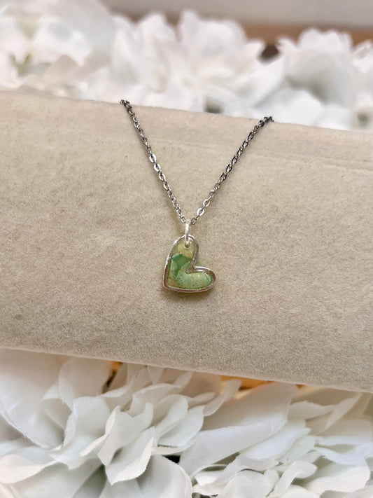 Green heart necklace
