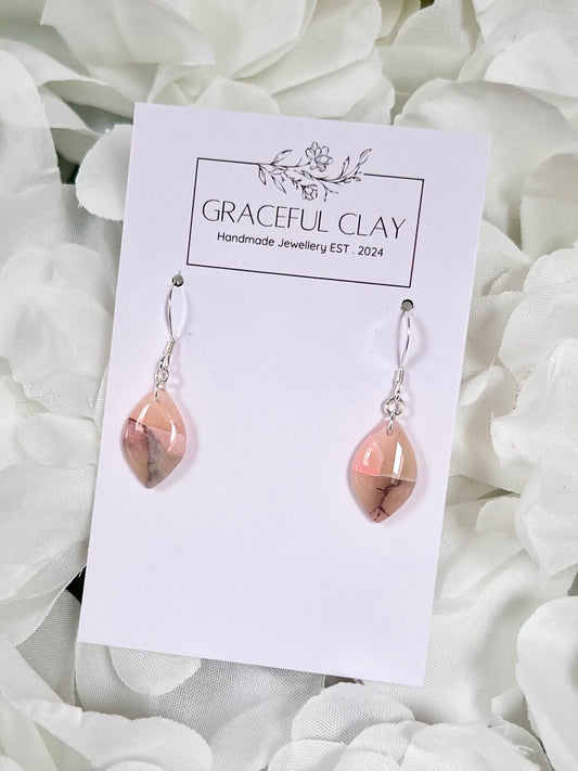 Pink & Navy teardrop earrings