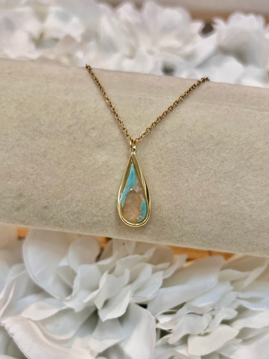 Turquoise large oval necklace