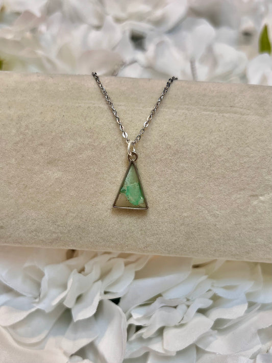 Green triangle necklace