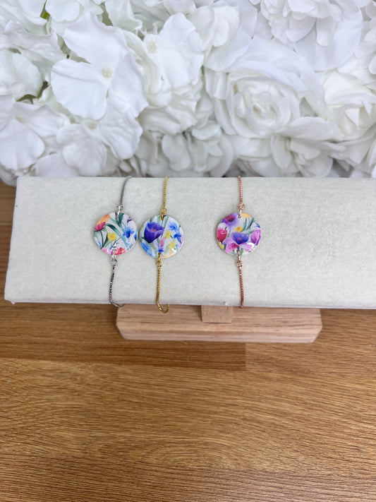 Floral slider bracelet
