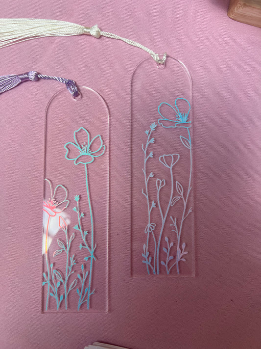 Floral holographic bookmark