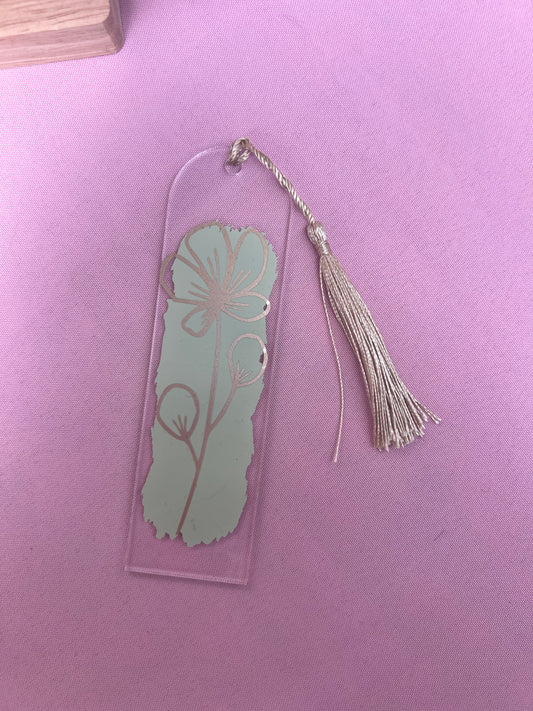 Green & gold flower bookmark
